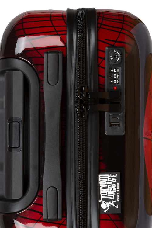 Cabin Suitcase Kids Luggage Avengers Superheroes USB SPIDER BOY