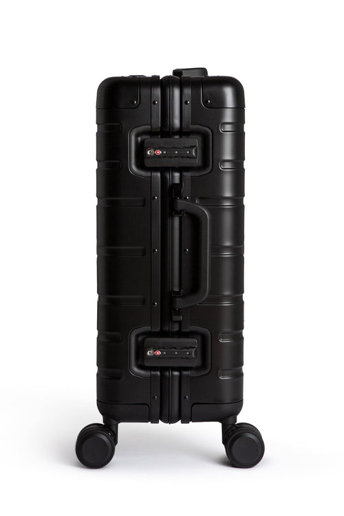 Hand Cabin Aluminum Luggage BLACK SKULLS Side