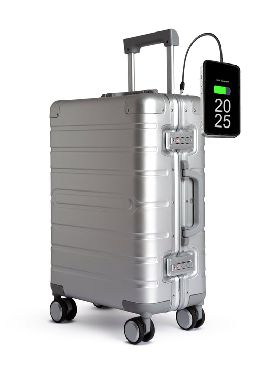 Hand Cabin Aluminum Luggage SILVER OSAKA Front