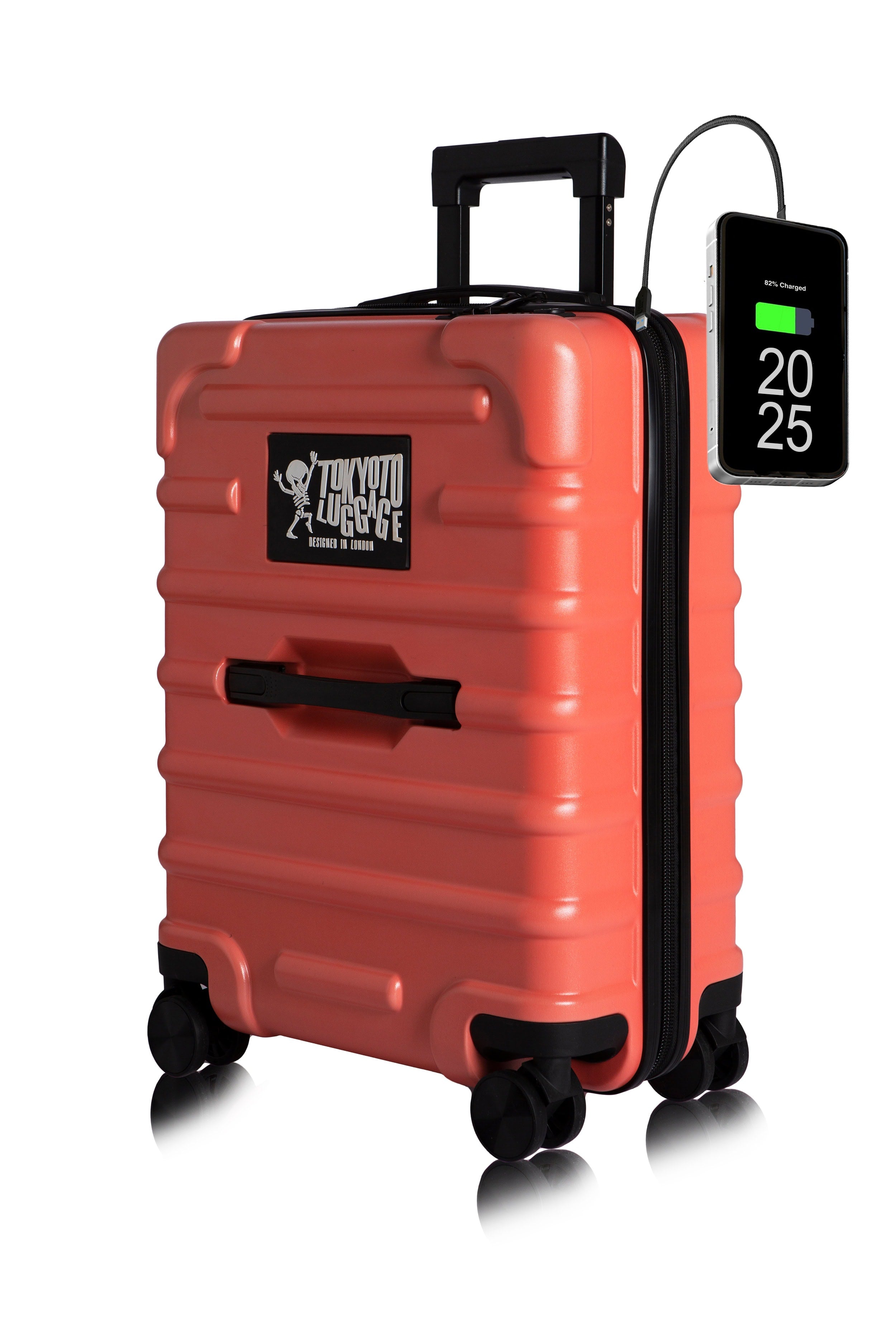 Valigia da cabina leggera Antiscratch – USB e doppie ruote Coral