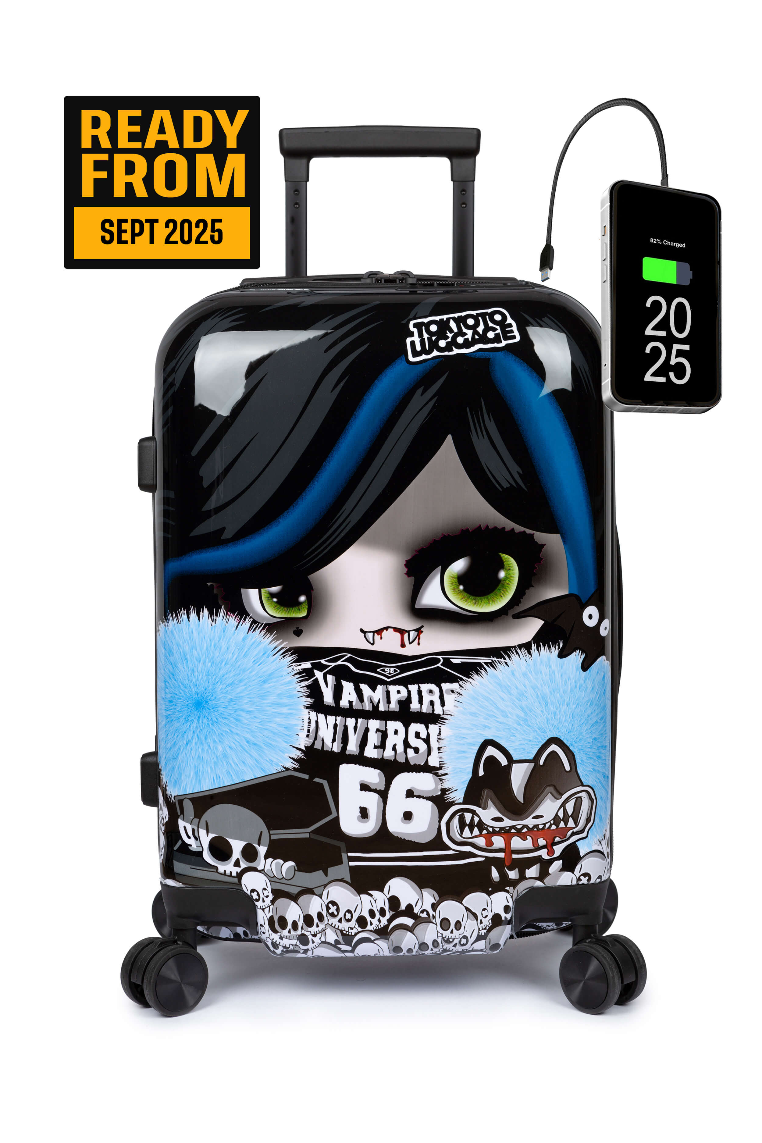 Hand Cabin Luggage Vampire Wednesday Style Suitcase