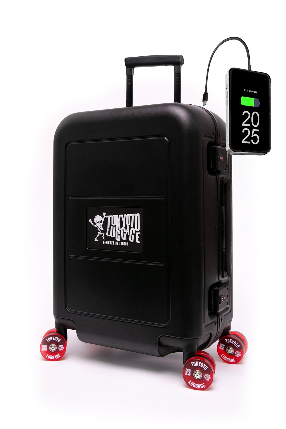 Cabin Suitcase with Skate Wheels Hand Luggage BLACK SAPPORO