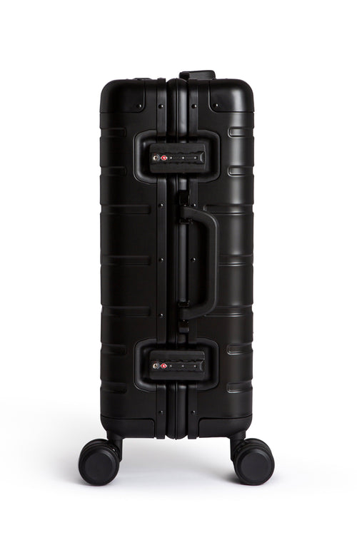 Hand Cabin Aluminum Luggage BLACK SKULLS Side