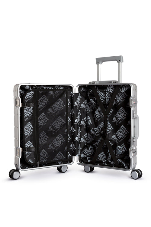 Hand Cabin Aluminum Luggage SILVER SKULLS Interior