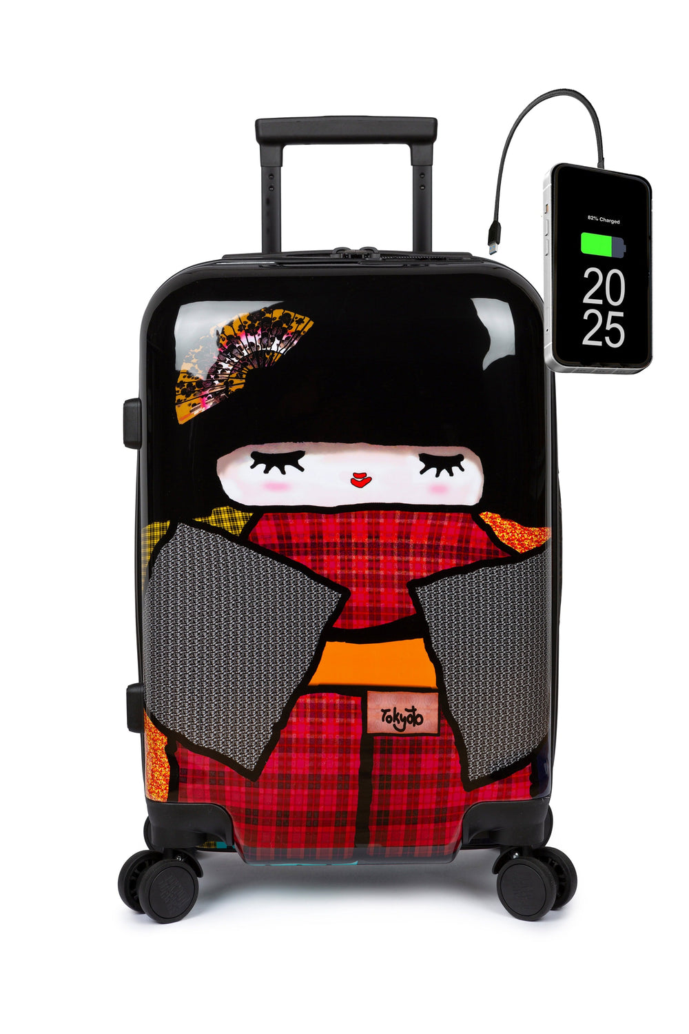 Suitcase Cabin Girls Kids Luggage Japanese Kokeshi Manga Front JAPAN DOLL
